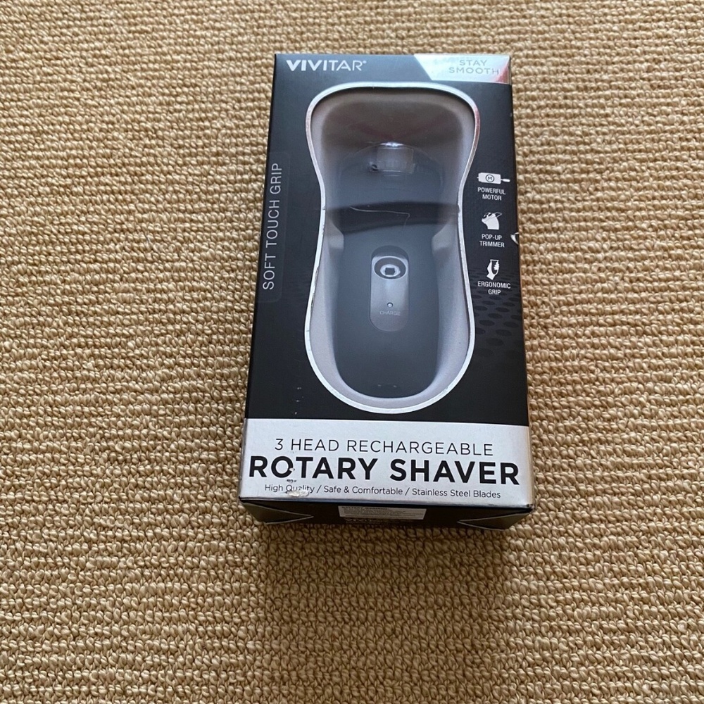 Vivitar 3-Head Rechargeable Rotary Shaver, New